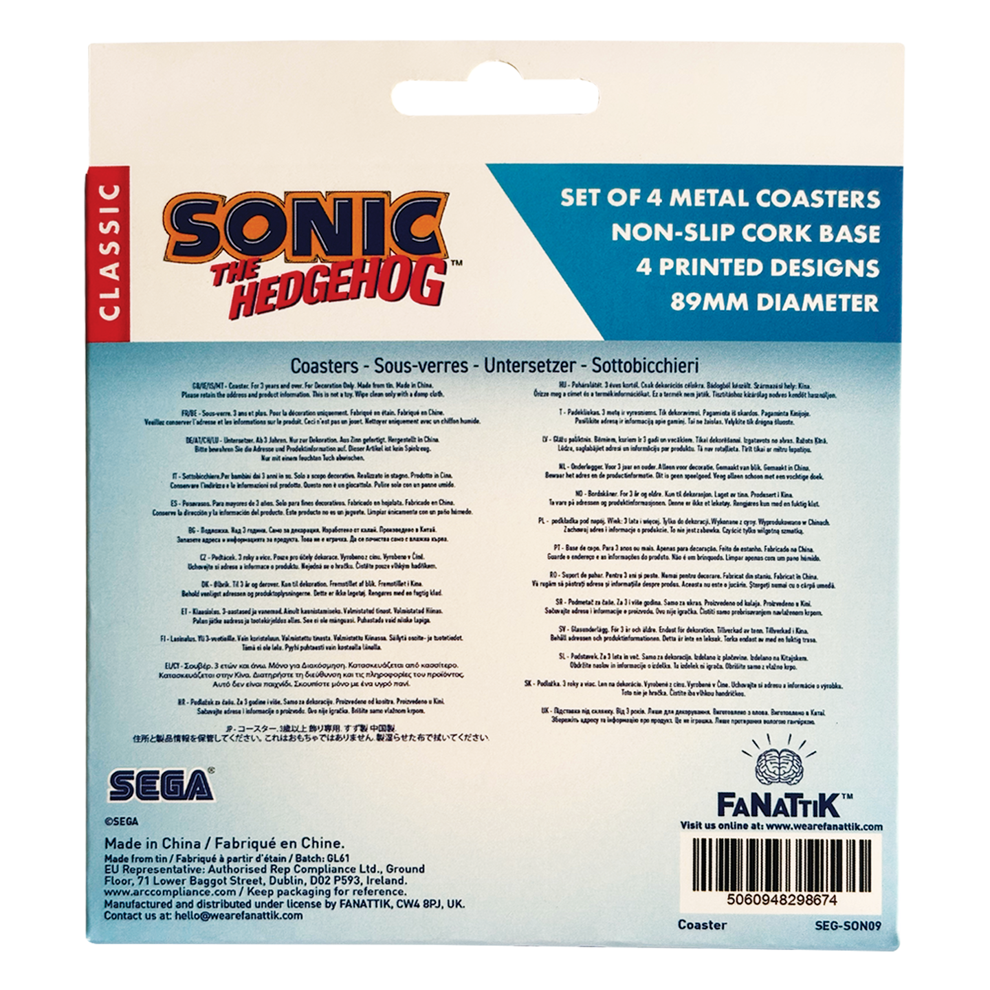 Sonic The Hedgehog – Set of 4 Location Coasters - Loaded Dice