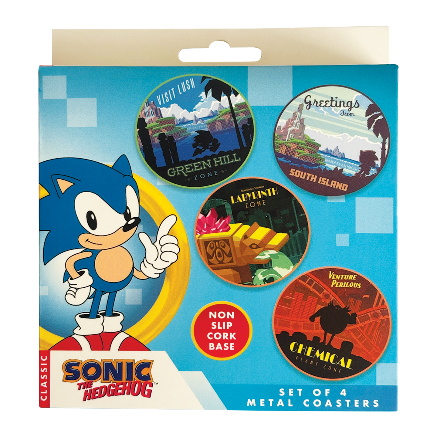 Sonic The Hedgehog – Set of 4 Location Coasters - Loaded Dice