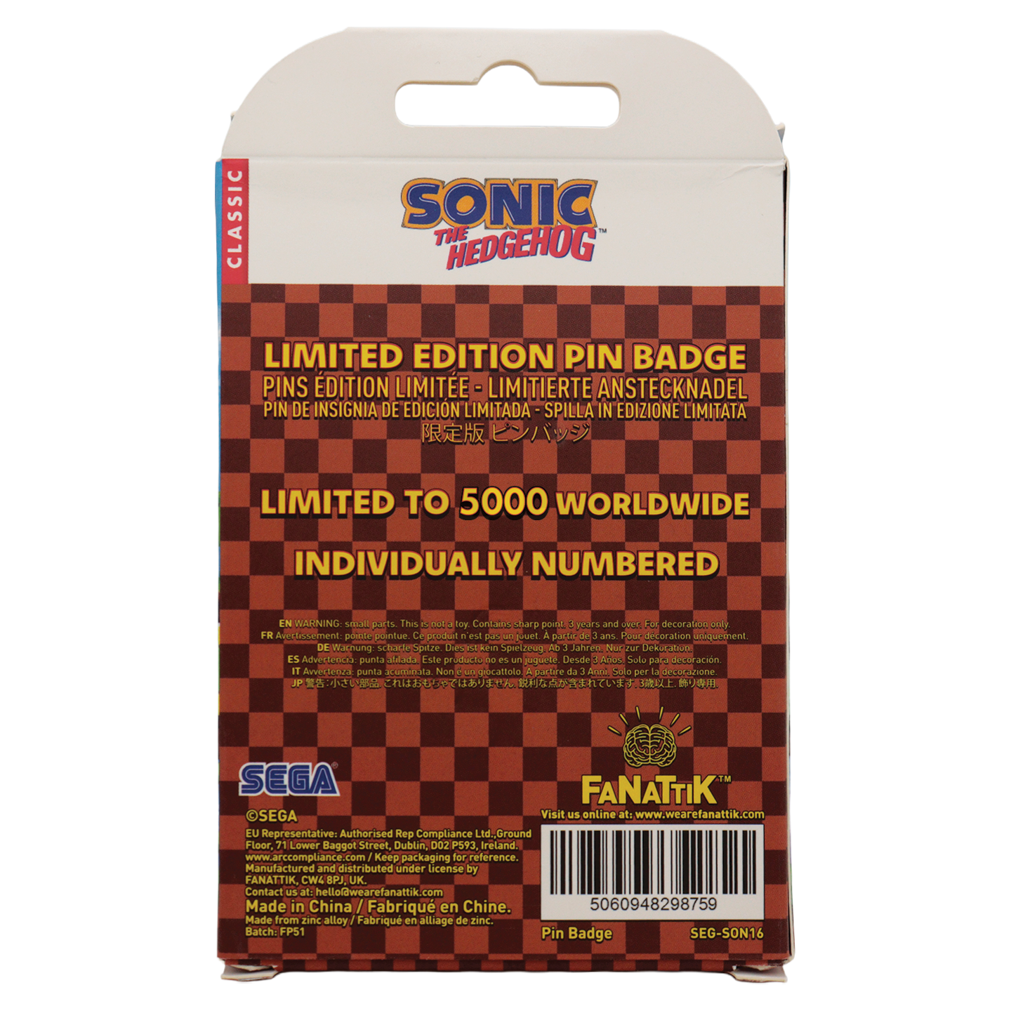 Sonic The Hedgehog – Dr. Eggman Egg Mobile Chained Pin Badge - Loaded Dice