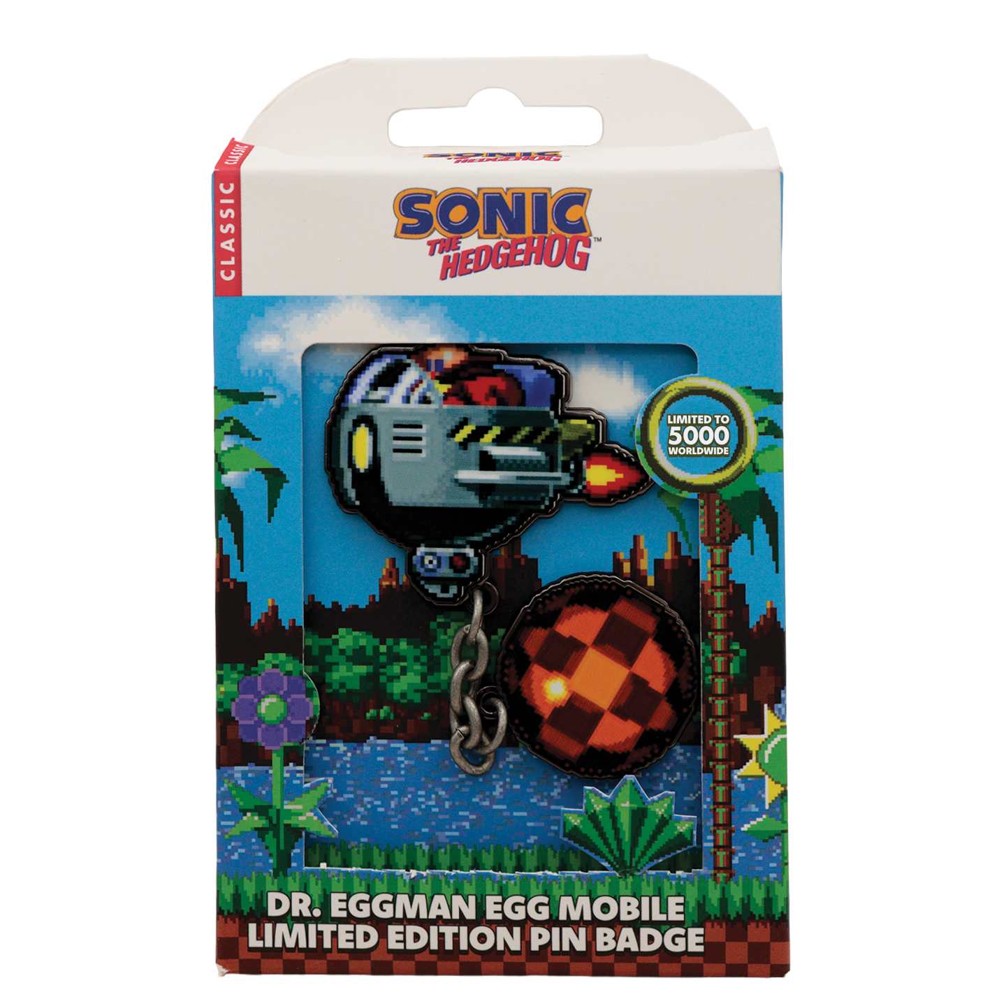 Sonic The Hedgehog – Dr. Eggman Egg Mobile Chained Pin Badge - Loaded Dice