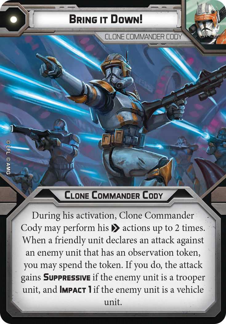 Star Wars Legion: Clone Commander Cody Expansion - Loaded Dice