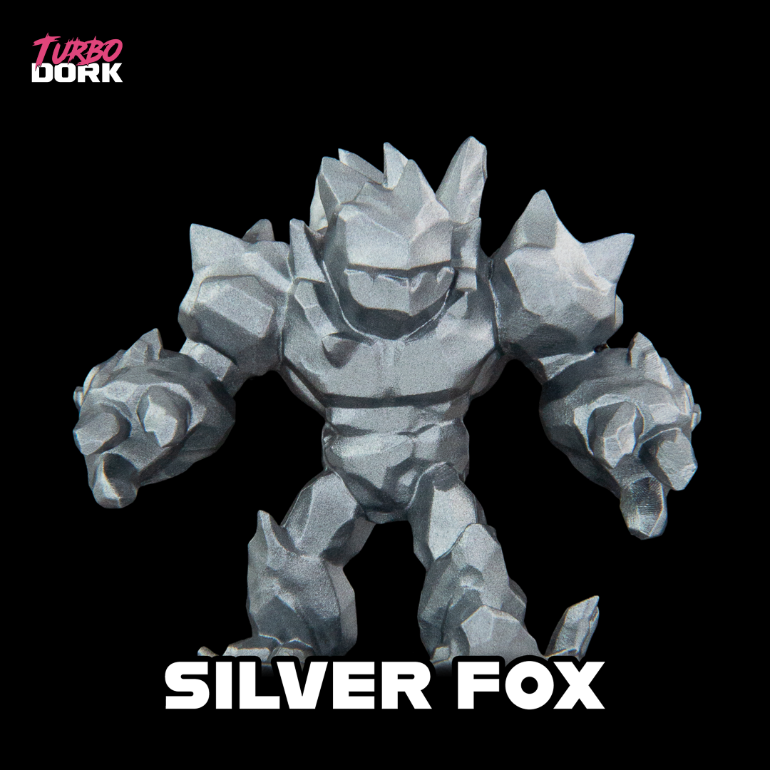 Turbo Dork: Silver Fox Metallic Acrylic Paint 22ml - Loaded Dice