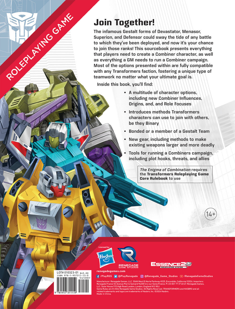 Transformers RPG: The Enigma of Combination Sourcebook - Loaded Dice