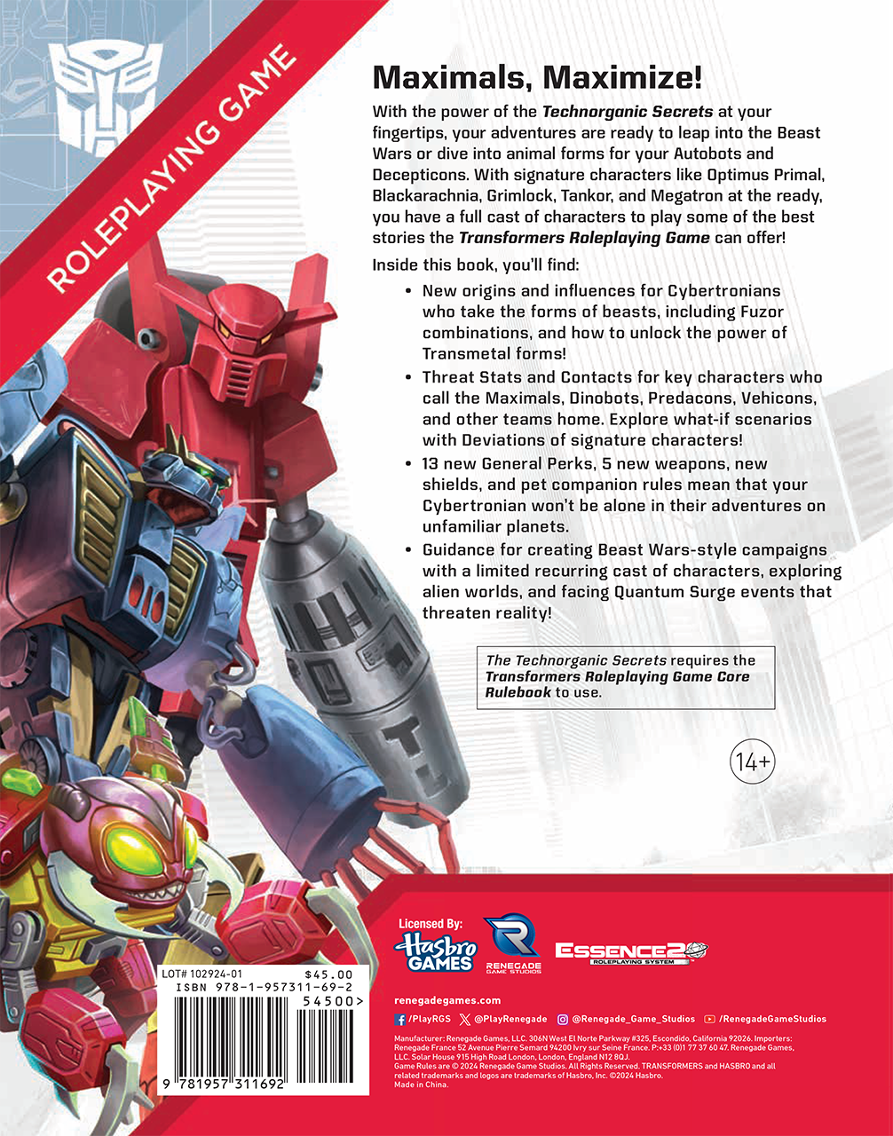 Transformers RPG: Technorganic Secrets Sourcebook - Loaded Dice