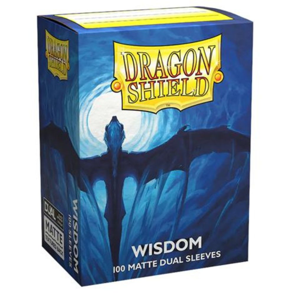 Dragon Shield - Matte Dual Standard Size Sleeves 100pk - Wisdom Blue - Loaded Dice