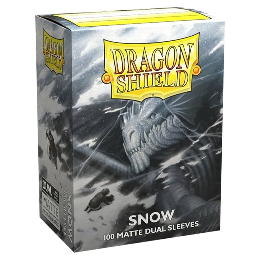 Dragon Shield - Matte Dual Standard Size Sleeves 100pk - Snow - Loaded Dice