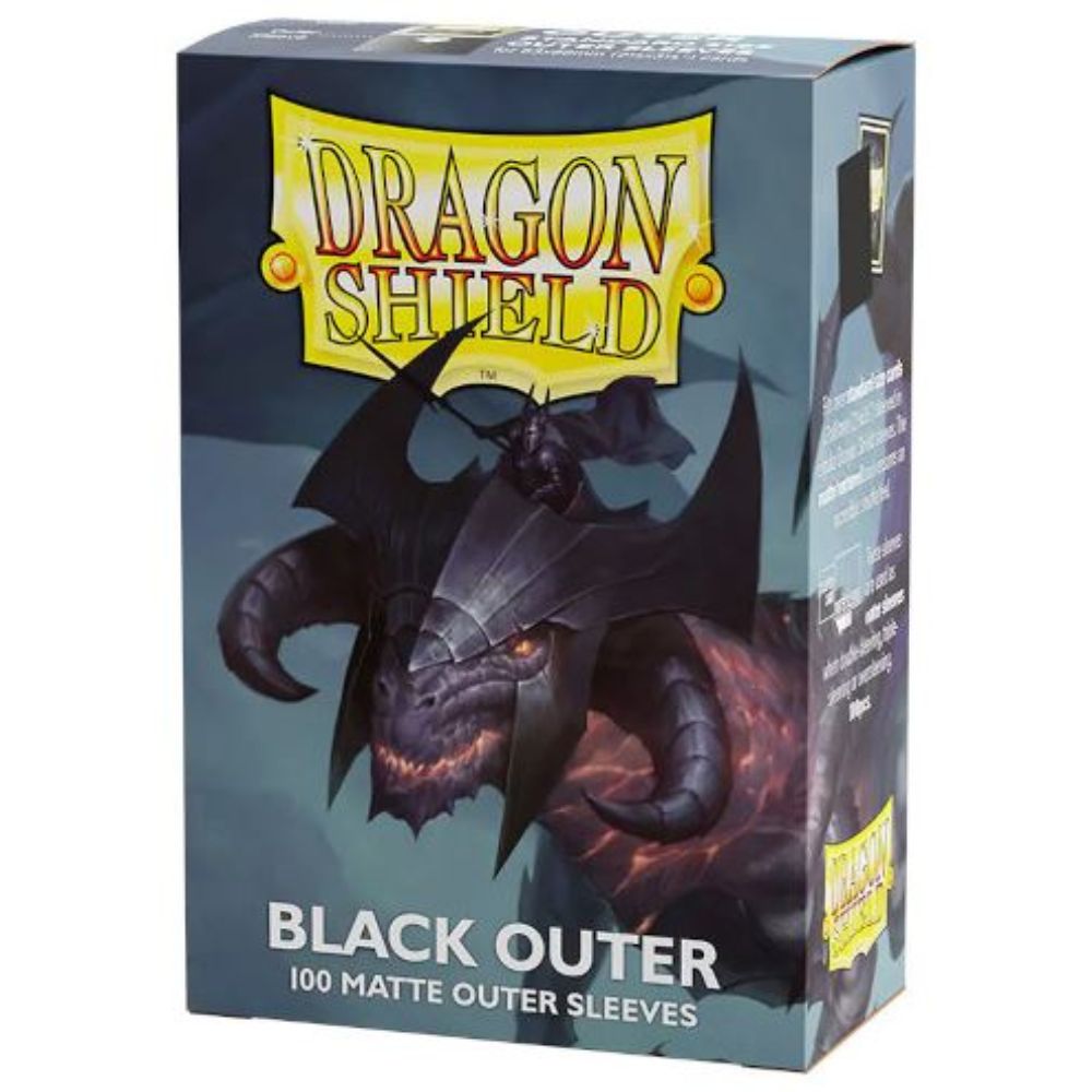 Dragon Shield - Standard Size Outer Sleeves 100pk - Matte Black - Loaded Dice