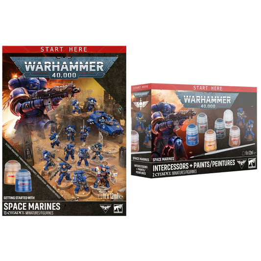 Space Marines Getting Started Bundle: Combat Patrol + Intercessors Paints - Loaded Dice