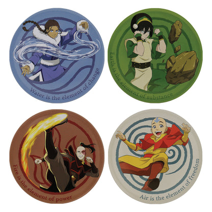 Airbender Set of 4 Embossed Metal Coasters