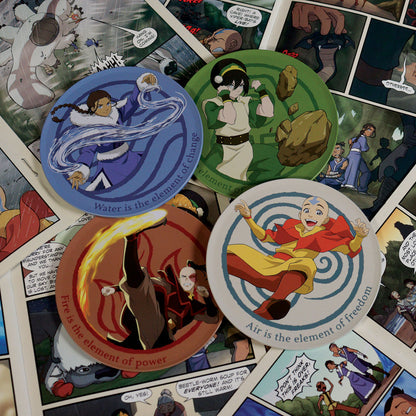 Airbender Set of 4 Embossed Metal Coasters