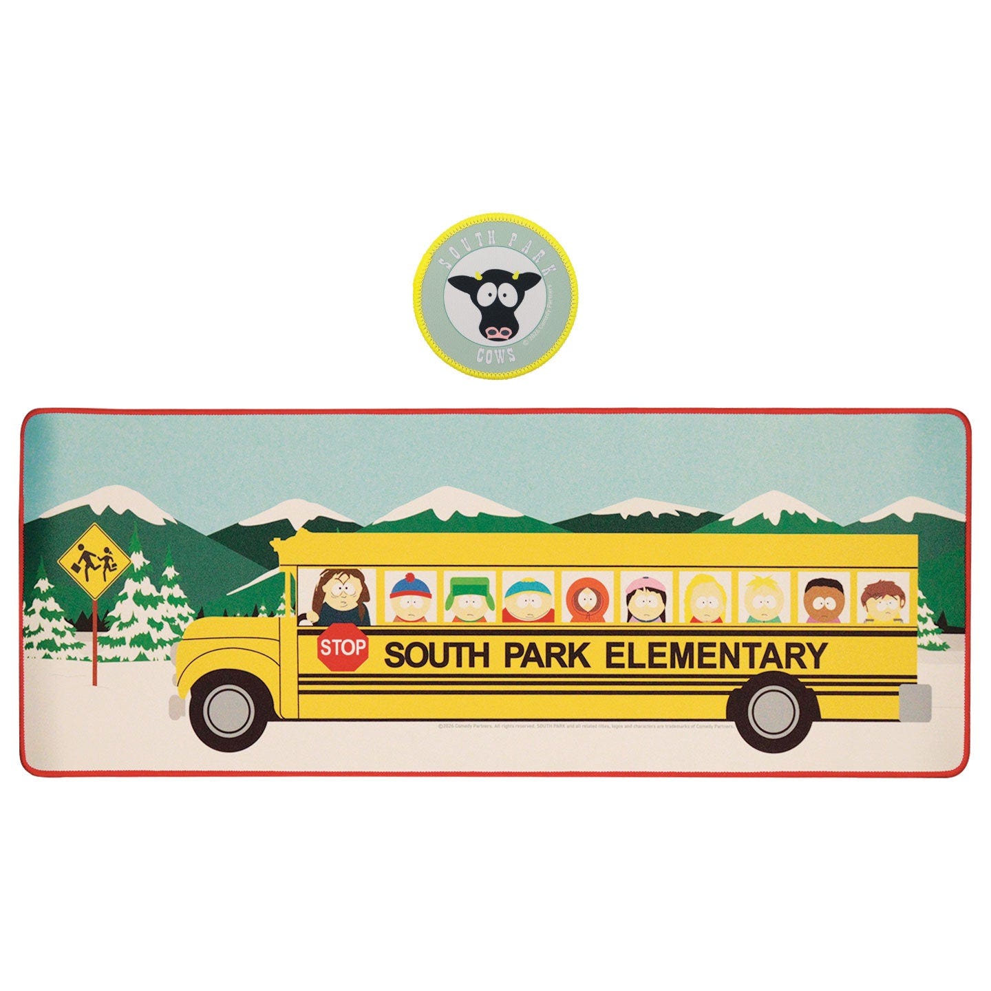 South Park Elementary School Bus Desk Pad & Coaster Set