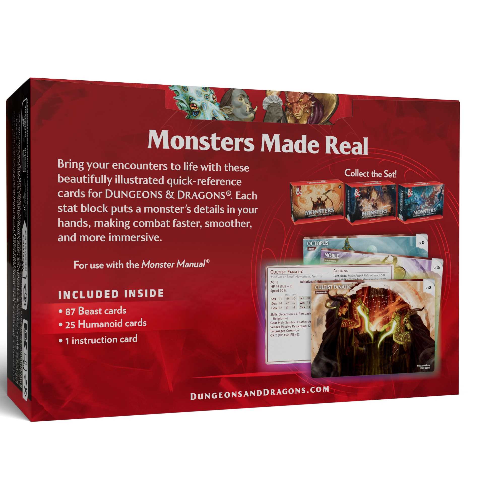 Dungeons & Dragons Trove Monsters Animals and NPCs card examples - Loaded Dice