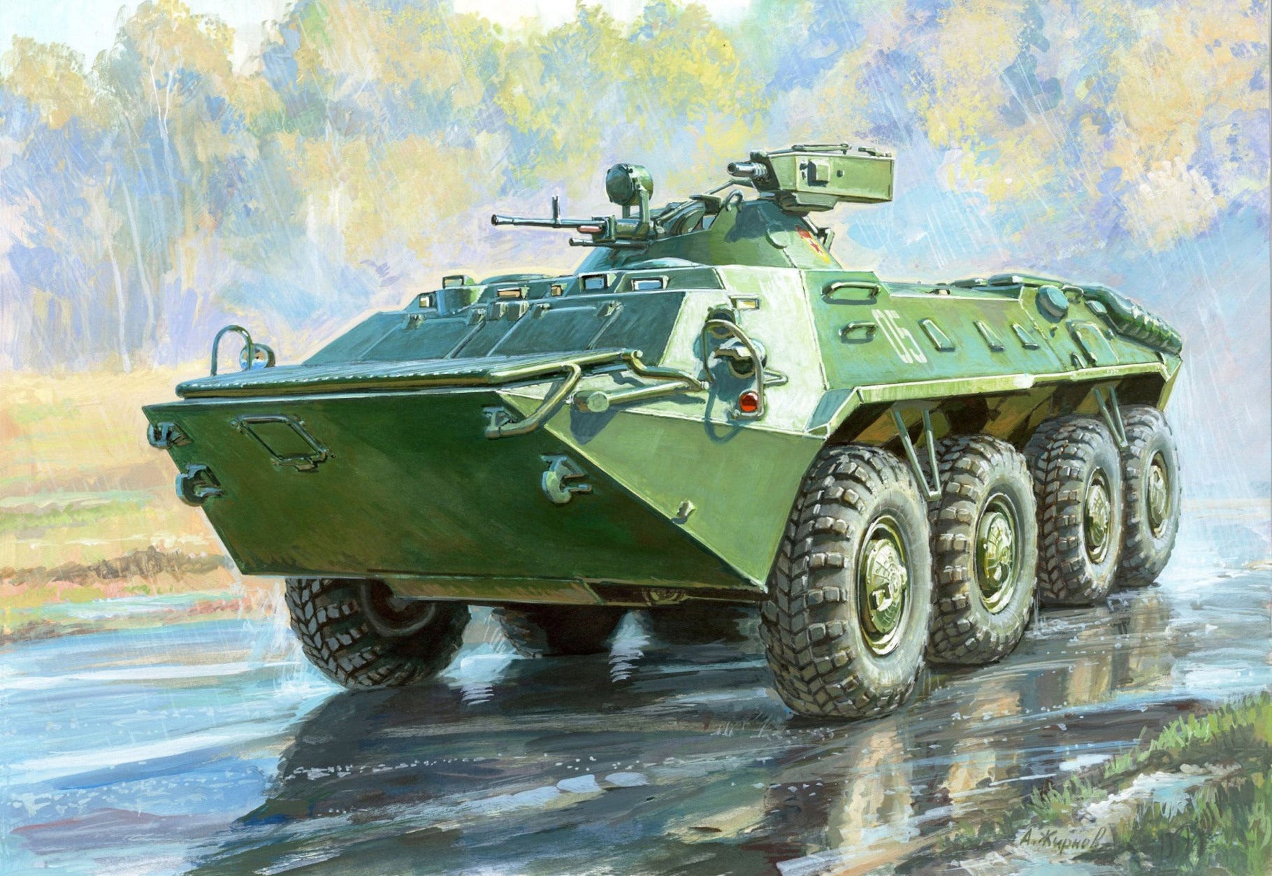 Zvezda 1:35 BTR-70 w/MA-7 turret RR - Z3587