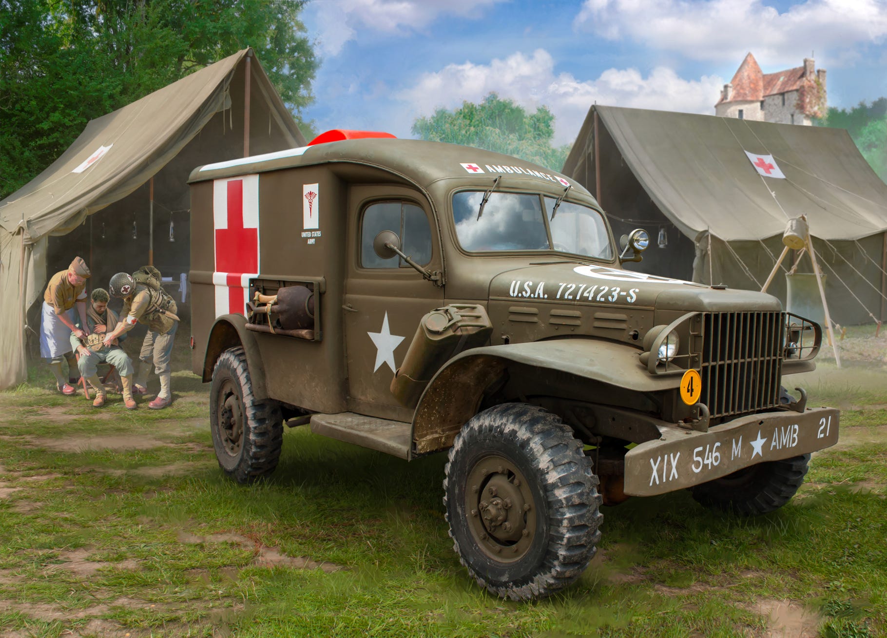 Zvezda 1:35 Dodge WC-54 WWII Ambulance Truck - Z3711