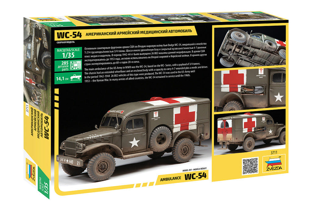 Zvezda 1:35 Dodge WC-54 WWII Ambulance Truck - Z3711