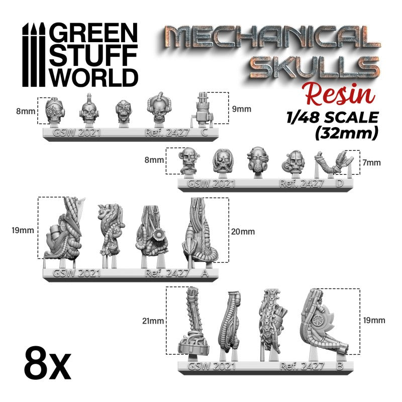 Green Stuff World Resin Mechanical Skulls - Loaded Dice Barry Vale of Glamorgan CF64 3HD