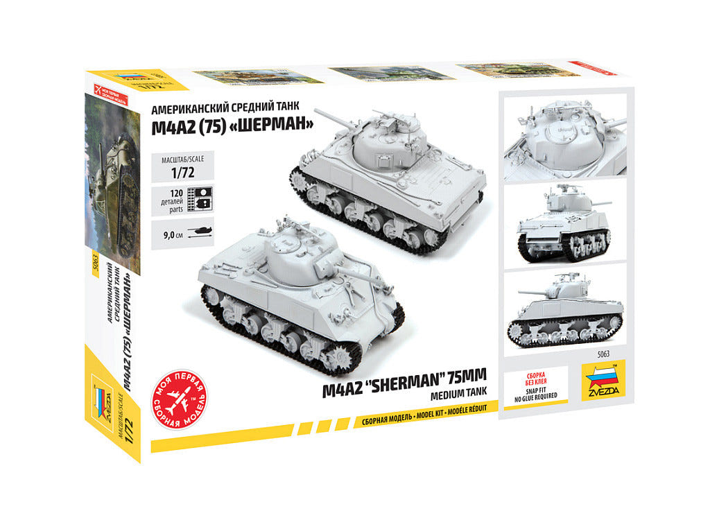 Zvezda 1:72 M4 A2 (75mm) Sherman Medium Tank - Z5063