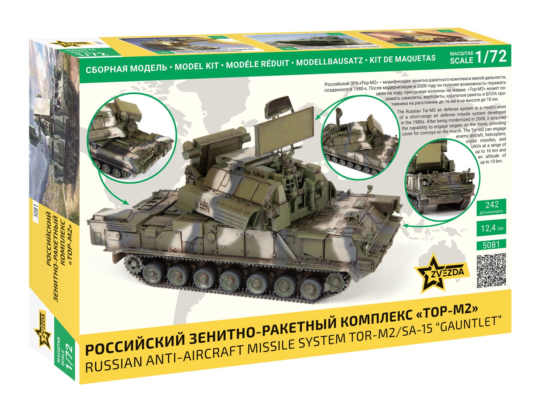 Zvezda 1:72 Anti-Aircraft Missile System TOR-M2/SA-15 Gauntlet - Z5081