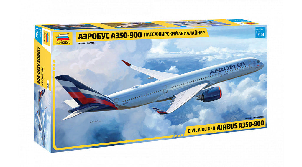 Zvezda 1:144 Airbus A350-900 Passenger Plane - Z7039