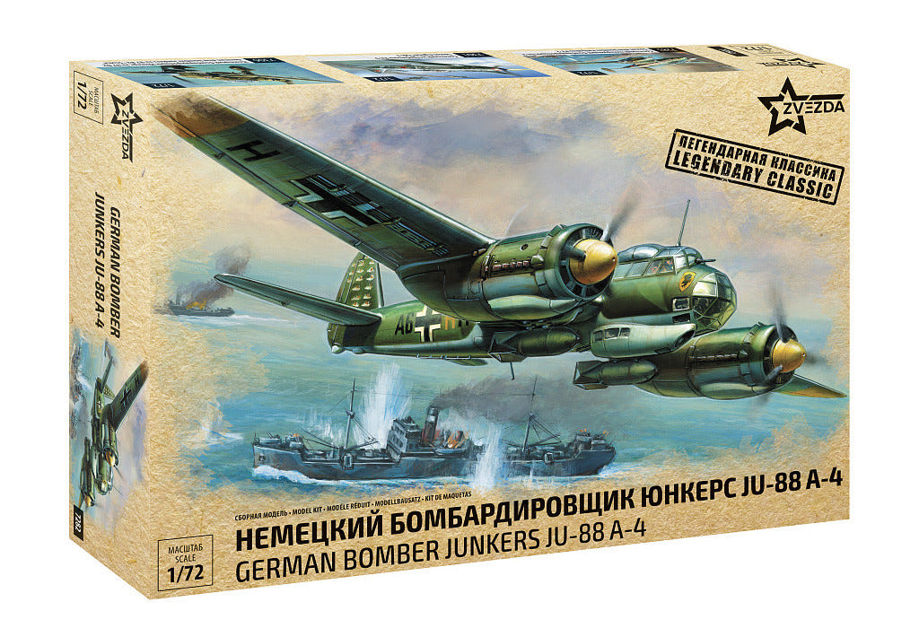 Zvezda 1:72 Junkers Ju 88 A-4 WWII Bomber - Z7282