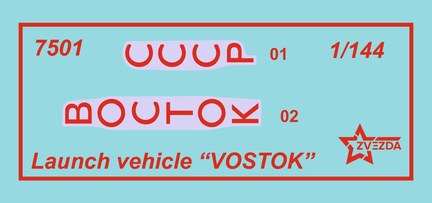 Zvezda 1:144 Vostok-1 Soviet Spacecraft & Launch Rockets 1961 - Z7501