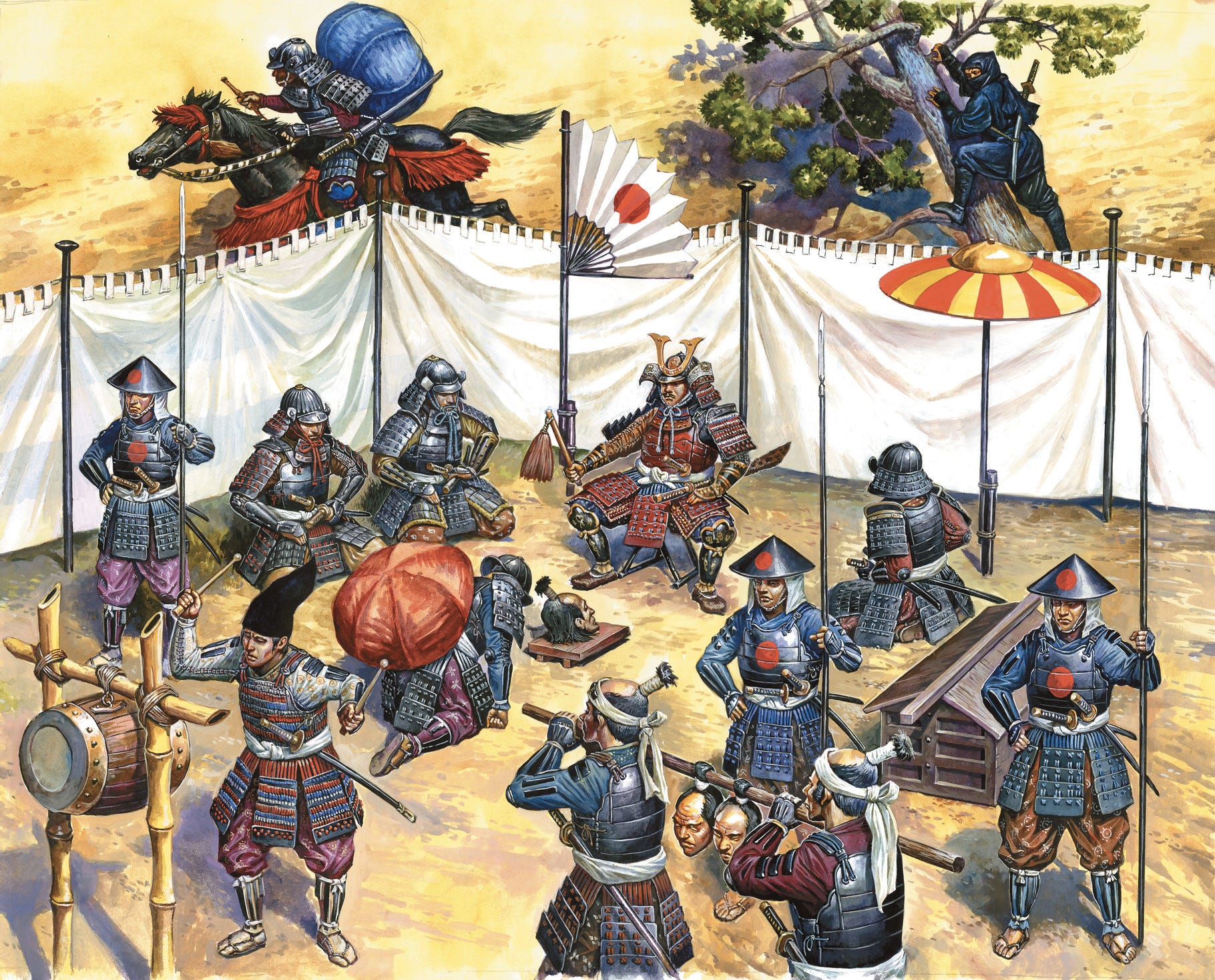 Zvezda 1:72 Samurai Army Headquarters (28 Figures) - Z8029