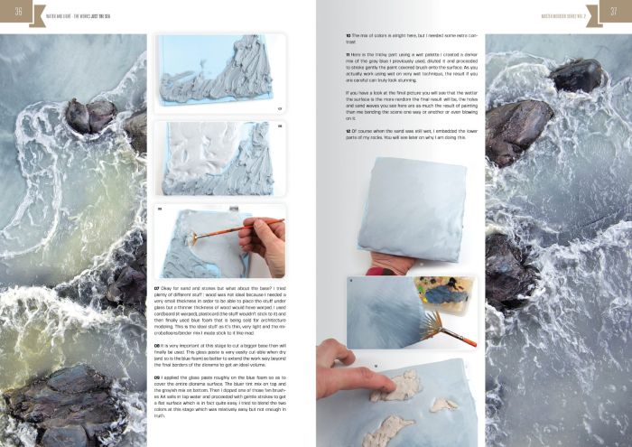 Master Modeller Vol. 2 inner pages showing step-by-step photos of sculpting realistic sea waves