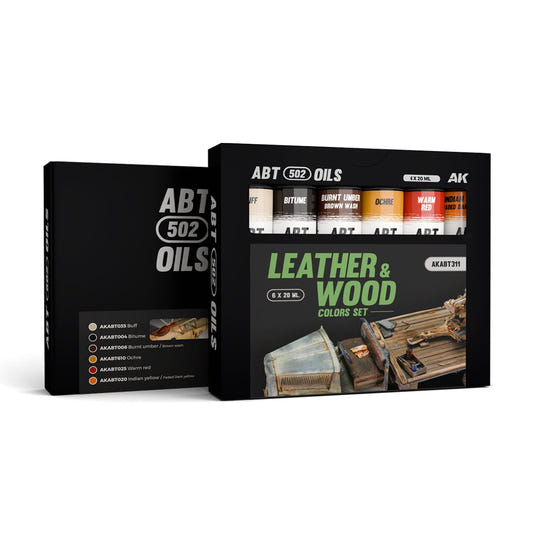 Abteilung 502 oil paint Leather & Wood Colors Set for model weathering