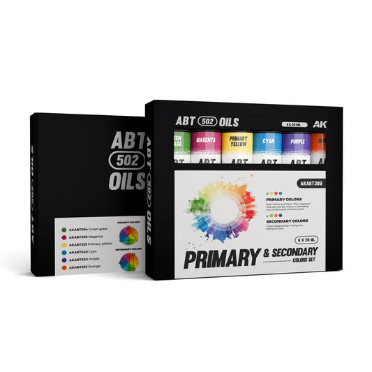 Abteilung 502 oil paint Primary & Secondary Colors Set for model weathering