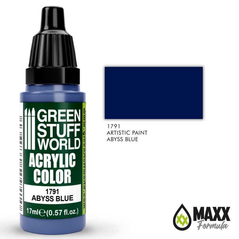 Green Stuff World Acrylic Color Paint - ABYSS BLUE 17ml - Loaded Dice