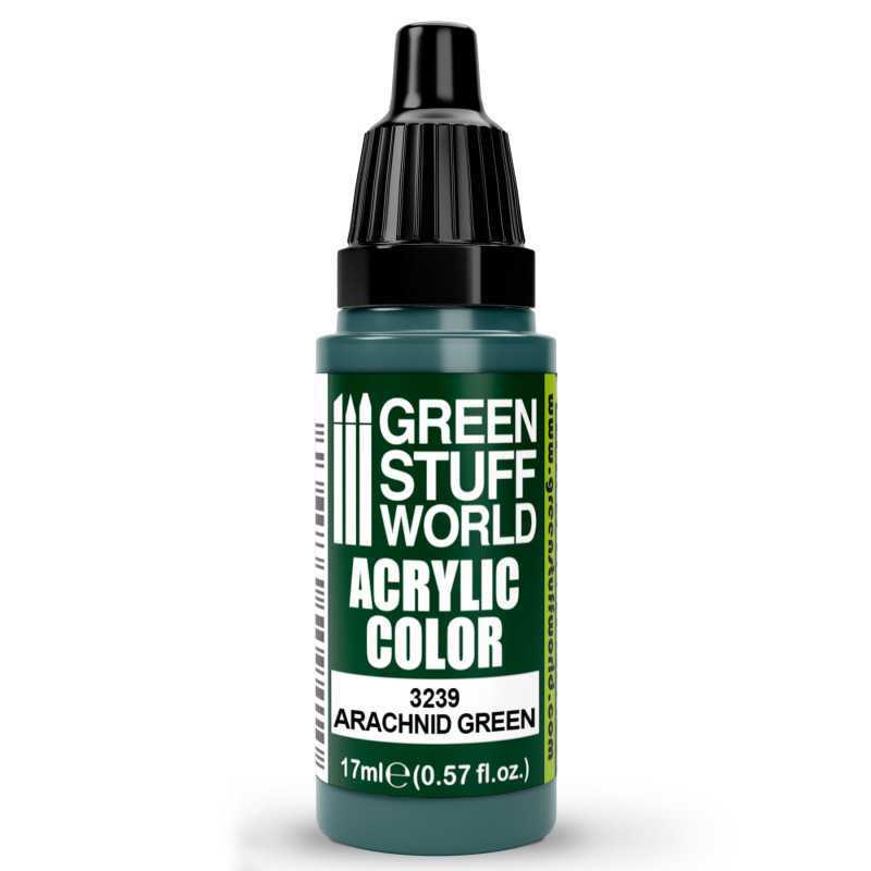Green Stuff World Acrylic Color Paint - ARACHNID GREEN 17ml - Loaded Dice