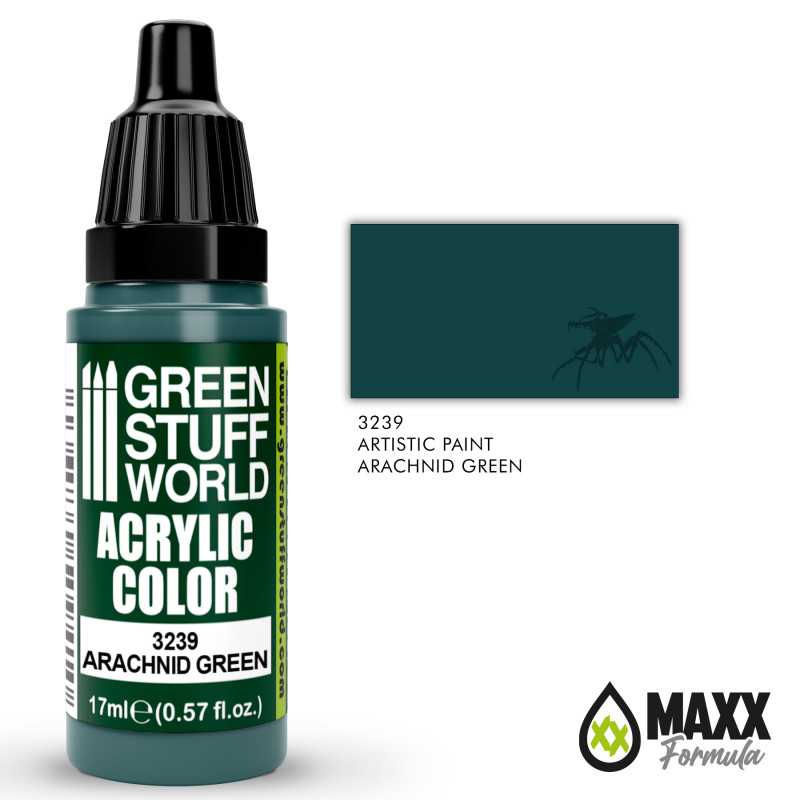Green Stuff World Acrylic Color Paint - ARACHNID GREEN 17ml - Loaded Dice