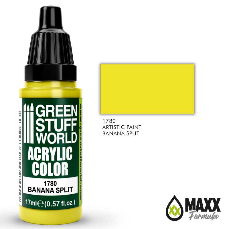 Green Stuff World Acrylic Color Paint - BANANA SPLIT 17ml - Loaded Dice
