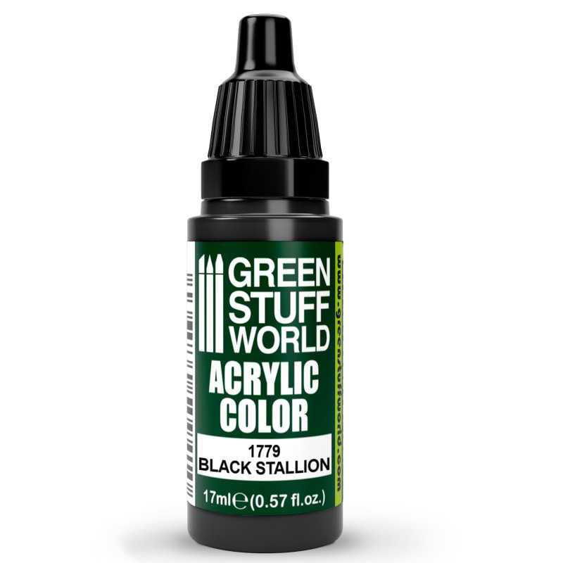 Green Stuff World Acrylic Color Paint - BLACK STALLION 17ml - Loaded Dice