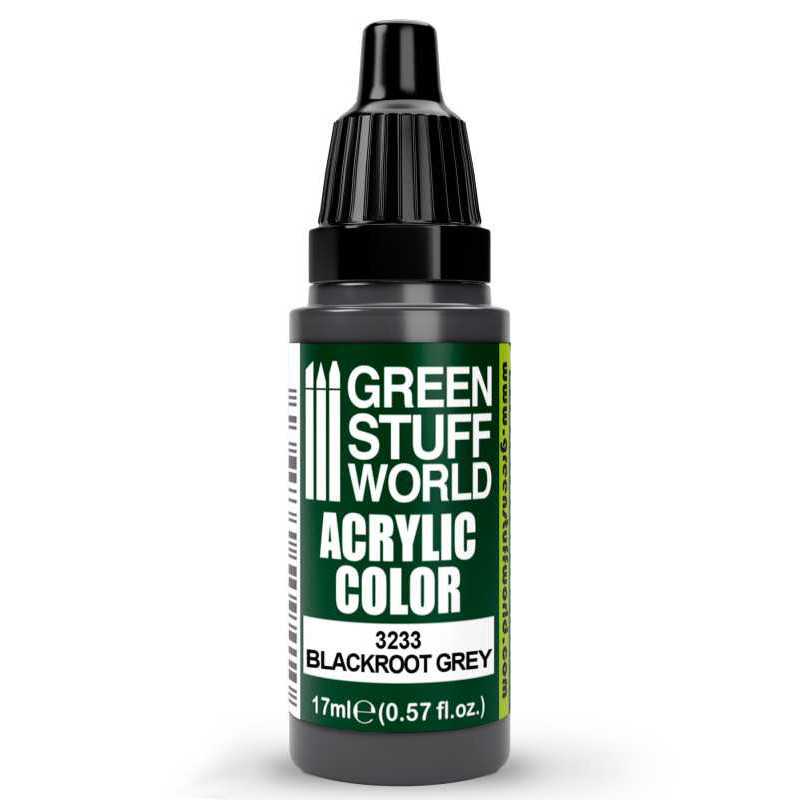 Green Stuff World Acrylic Color Paint - BLACKROOT GREY 17ml - Loaded Dice