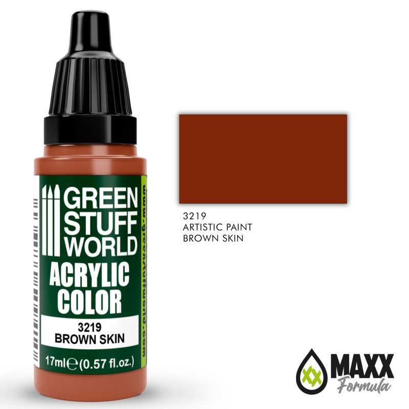 Green Stuff World Acrylic Color Paint - BROWN SKIN 17ml - Loaded Dice
