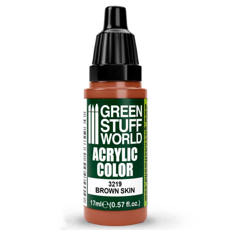 Green Stuff World Acrylic Color Paint - BROWN SKIN 17ml - Loaded Dice