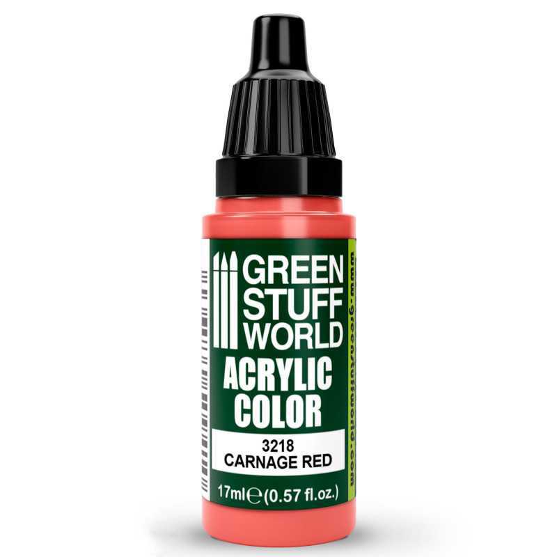 Green Stuff World Acrylic Color Paint - CARNAGE RED 17ml - Loaded Dice