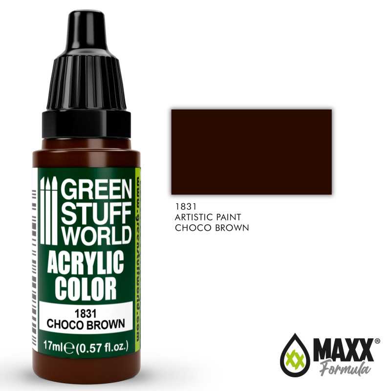 Green Stuff World Acrylic Color Paint - CHOCO BROWN 17ml - Loaded Dice