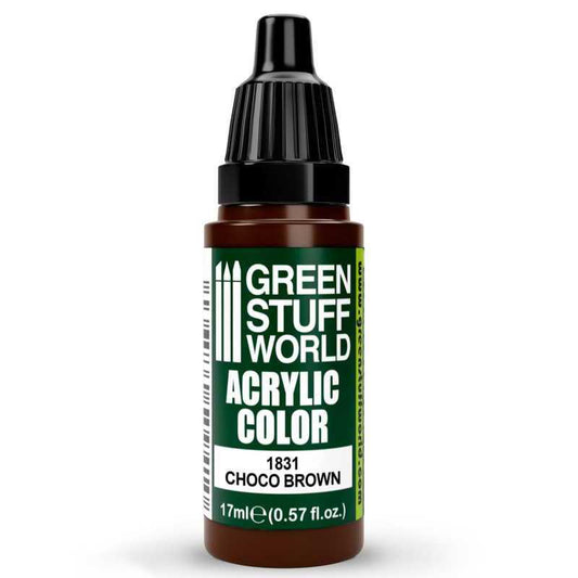 Green Stuff World Acrylic Color Paint - CHOCO BROWN 17ml - Loaded Dice