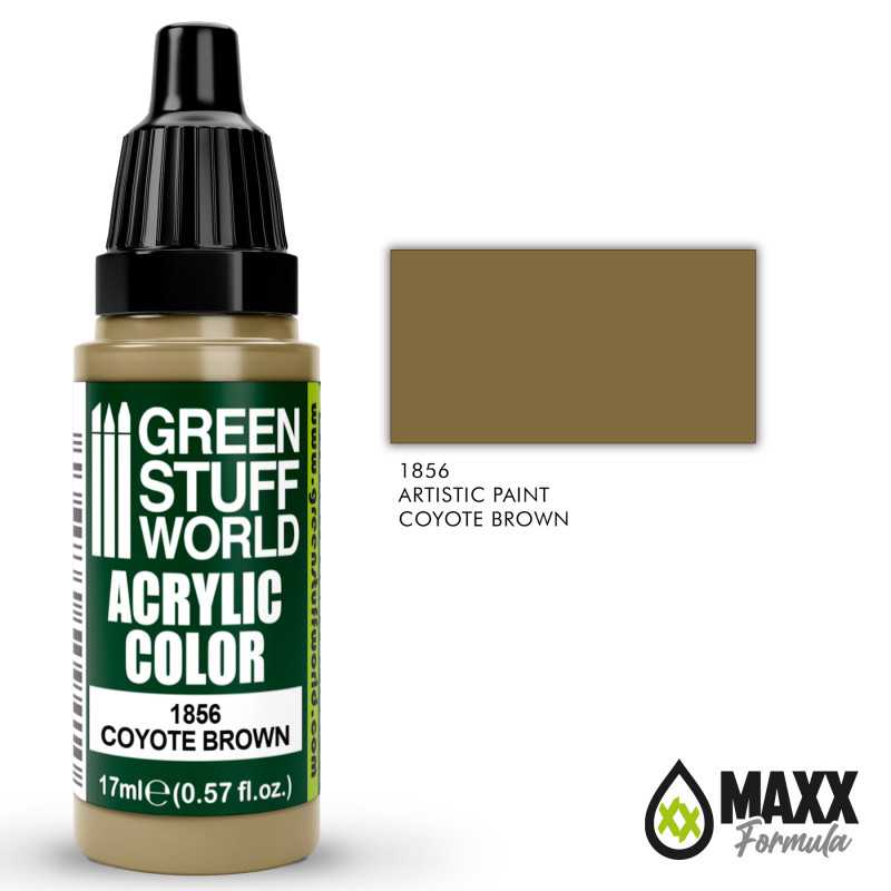 Green Stuff World Acrylic Color Paint - COYOTE BROWN 17ml - Loaded Dice