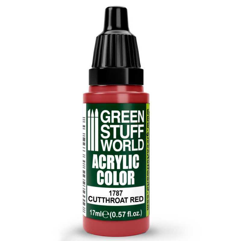 Green Stuff World Acrylic Color Paint - CUTTHROAT RED 17ml - Loaded Dice