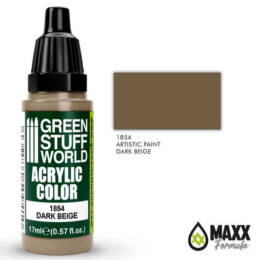 Green Stuff World Acrylic Color Paint - DARK BEIGE 17ml - Loaded Dice