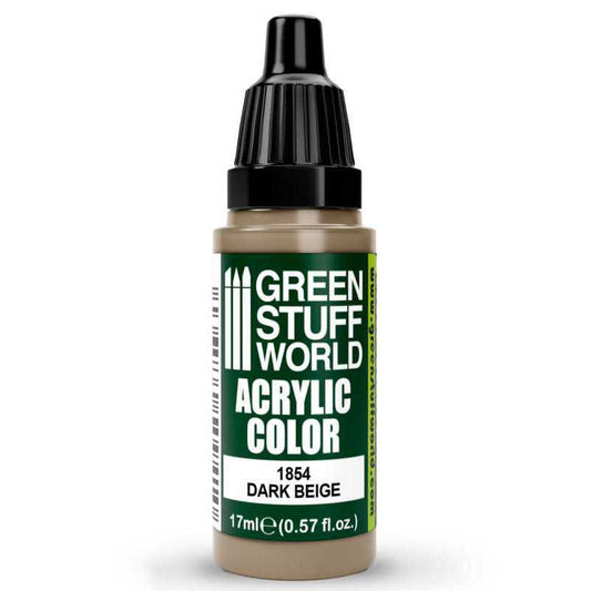 Green Stuff World Acrylic Color Paint - DARK BEIGE 17ml - Loaded Dice