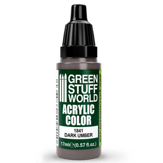 Green Stuff World Acrylic Color Paint - DARK UMBER 17ml - Loaded Dice