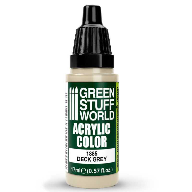 Green Stuff World Acrylic Color Paint - DECK GREY 17ml - Loaded Dice