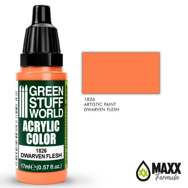 Green Stuff World Acrylic Color Paint - DWARVEN FLESH 17ml - Loaded Dice