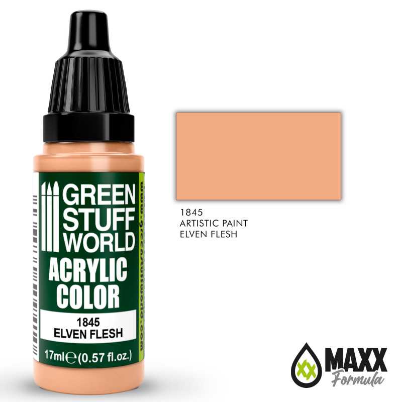Green Stuff World Acrylic Color Paint - ELVEN FLESH 17ml - Loaded Dice