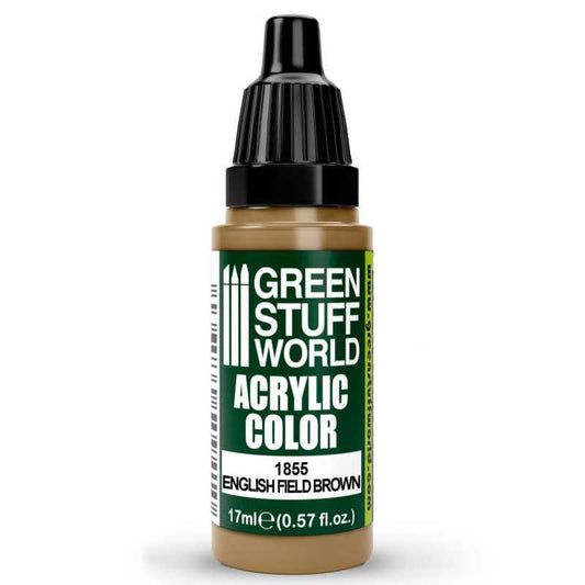 Green Stuff World Acrylic Color Paint - ENGLISH FIELD BROWN 17ml - Loaded Dice