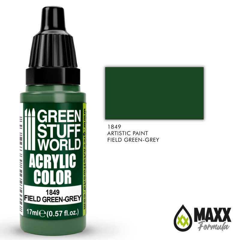 Green Stuff World Acrylic Color Paint - FIELD GREEN-GREY 17ml - Loaded Dice